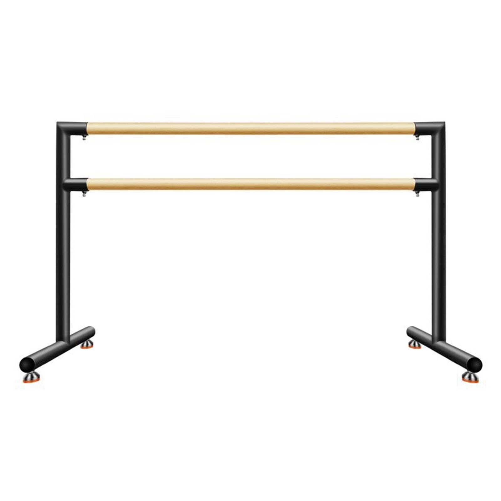 NGDFGR Adjustable Portable Double Ballet Barre - Sturdy Solid Wood & Steel Dance Bar For Home Workouts, Stretching, Pilates, Gymnastics Training, Fitness Equipment,Black,1 M/3.2,Black-2 m/6.56 ft