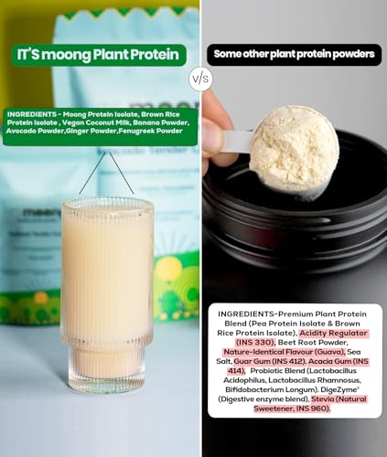 Image of It's Moong Mung Bean & Brown Rice Isolate Plant Protein Powder for Men & Women |24g per serve 4.7g BCAA| Avocado Tender Coconut | 1 kg, 500g each pack of 2 |Sprouted Plant Protein| Plant Based Protein