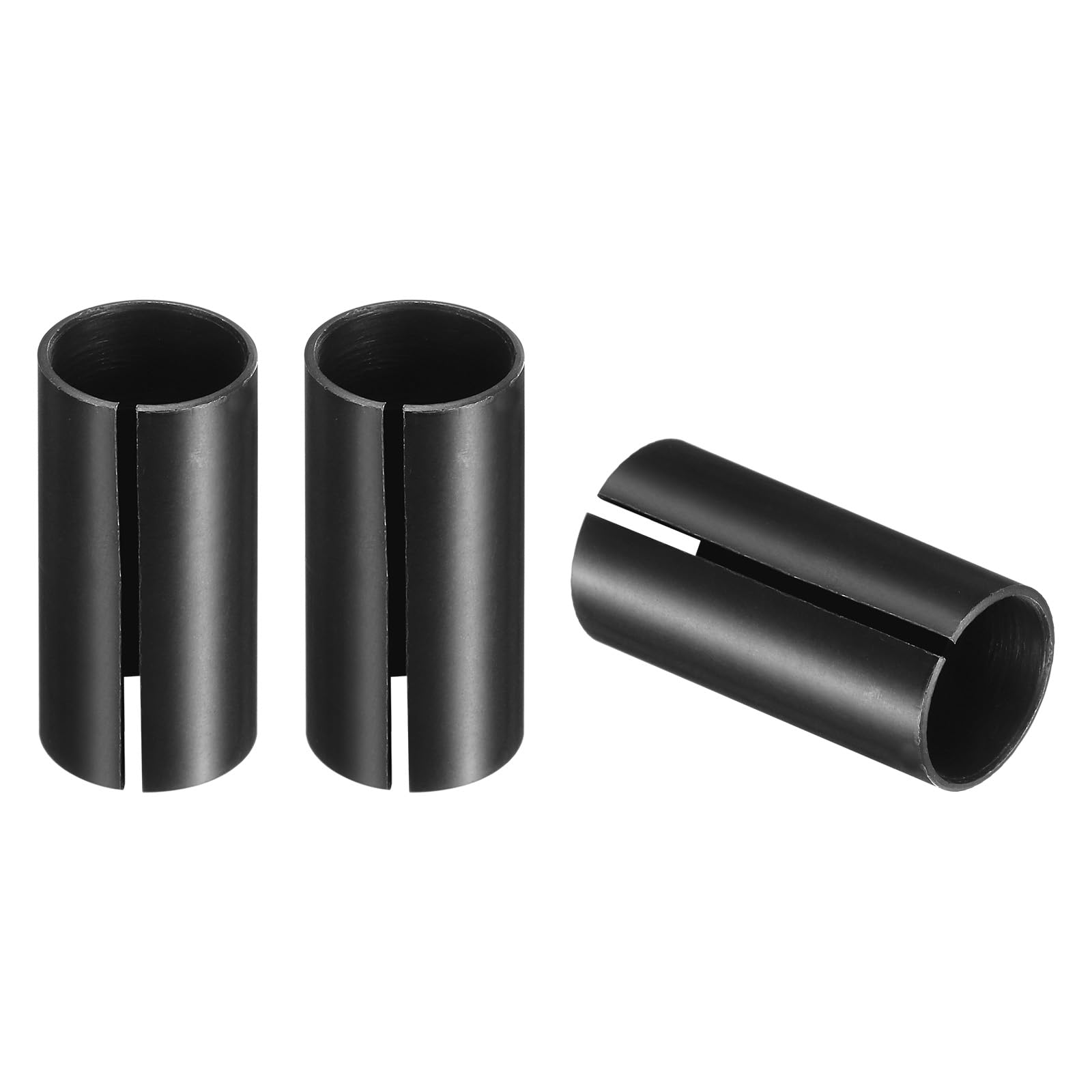 sourcing map 3pcs Collet Adapter 14mm (9/16") to 12mm (15/32") Carbon Steel Router Collet Reduction Sleeve Tool Bit Shank Router Conversion Chuck Adapter for Woodworking CNC Engraving, Black