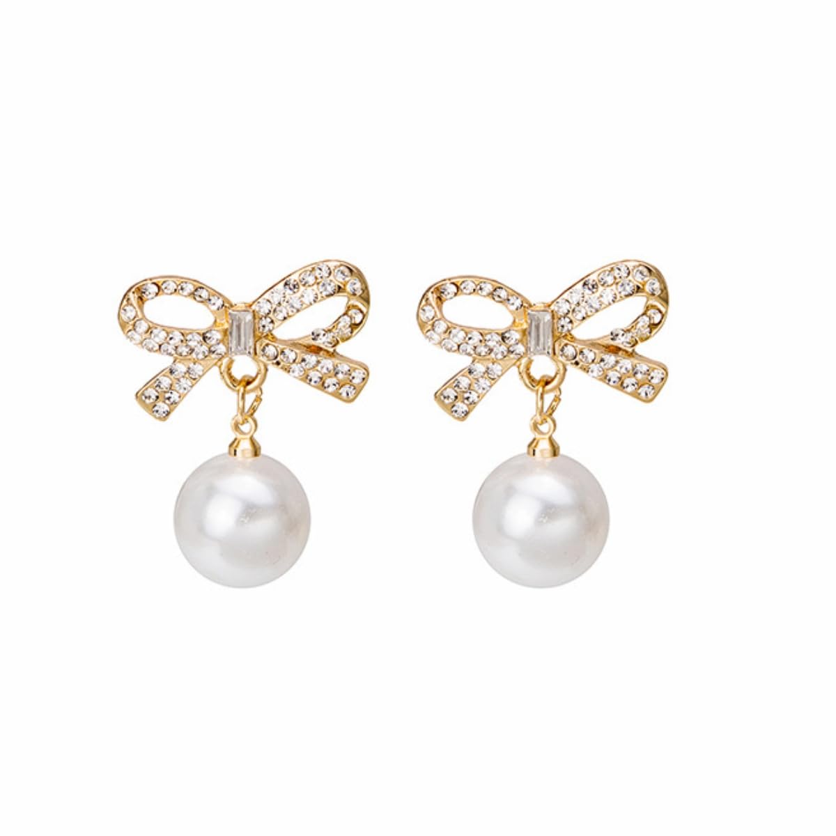 Bow Pearl Earrings For Women Dangle Drop Earrings Earings Jewelry Christmas Gift For Girl Women