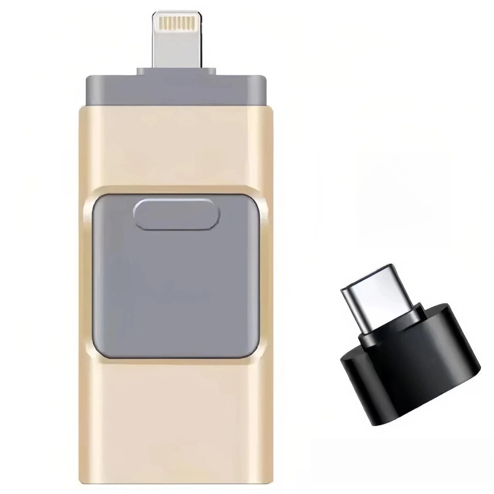 512GB iPhoneに対応するUSBメモリ 写真保存 写真を直接USBに転送できる4-in-1 フラッシュメモリ 人気 USB 両面挿し スマートフォン USB メモリ フラッシュドライブ Android対応 パソコン USBメモリ iPhoneの写真をパソコンに入れることができ 容量不足を解消 (金色)