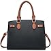 Purses and Handbags for Women Satchel Fashion Ladies Top Handle Shoulder Tote Bags(Black Brown)