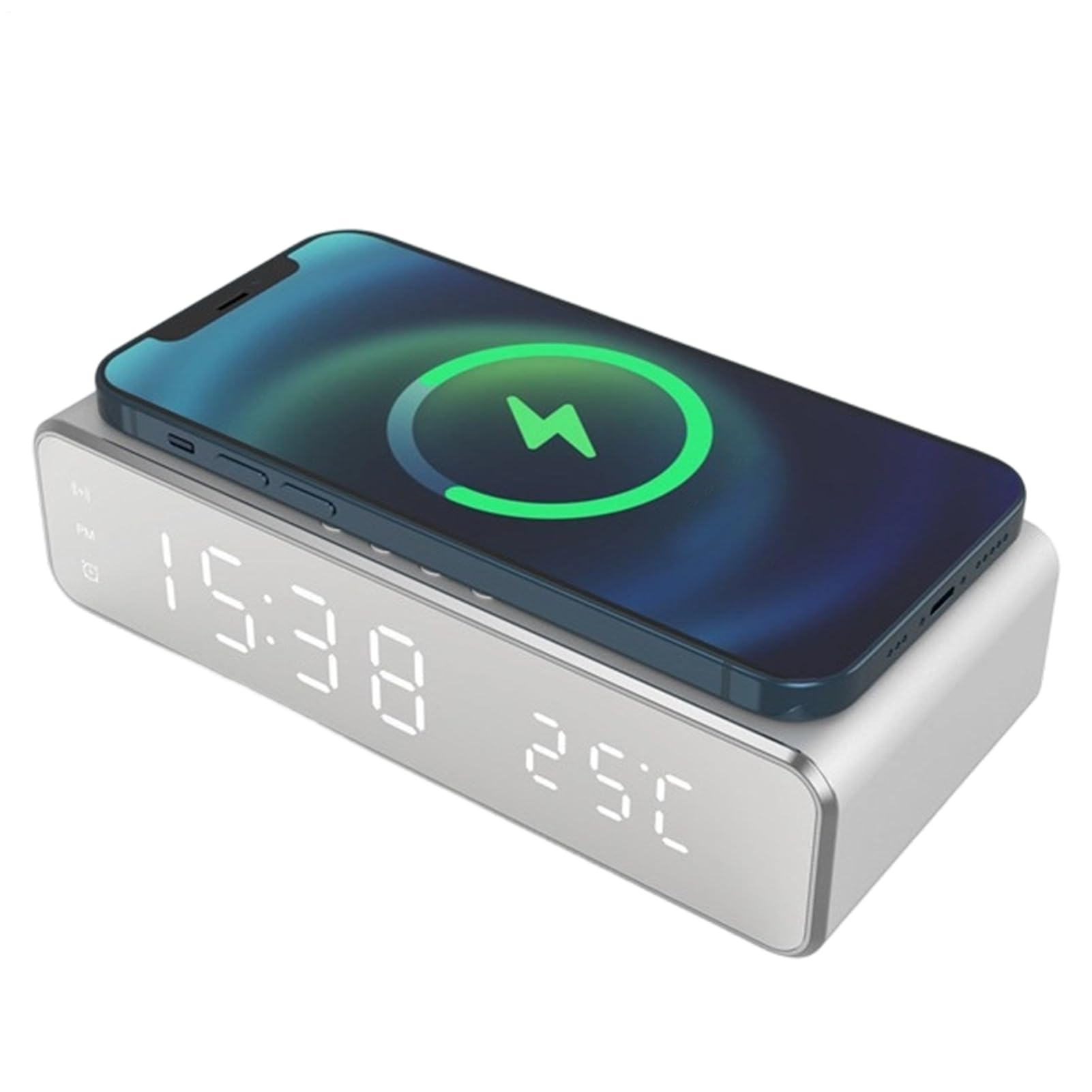 Orologio sveglia con caricabatterie Supporto Telefono con Display | Orologio da comodino con caricatore per telefono per camera da , comodino, casa, mobile da