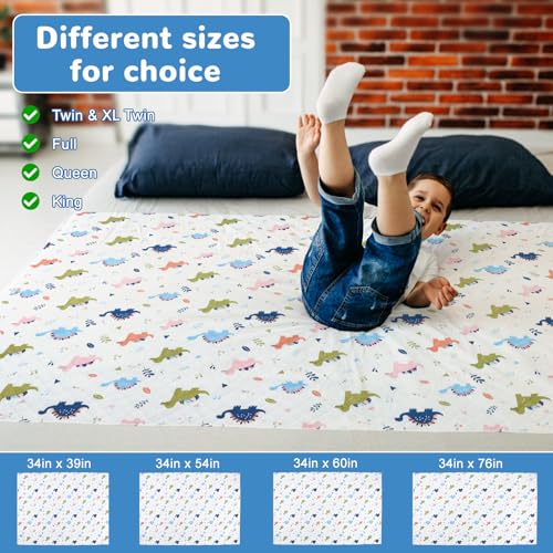 Image of MooMoo Baby Waterproof Potty Training Pad Nighttime Reusable Underpad Mattress Sheet Protector Mat Leakproof Pee Pad for Kids Bedwetting