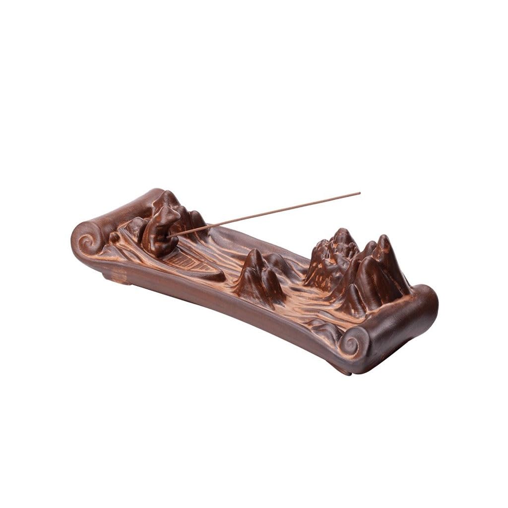 Incense Burner Creative Household Agarwood Seat Landscape Line Incense Burner Ceramic Aromatherapy Holder Ornaments Waterfall Incense Burne
