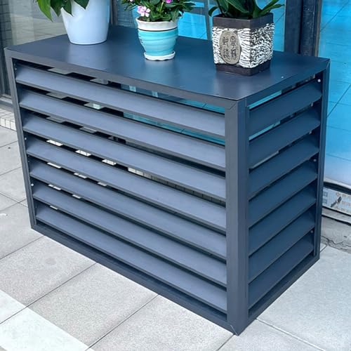 Cubierta de aluminio para aire acondicionado exterior gris de 100x50x70 cm 5