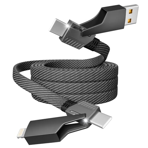 Firsting 4 in 1 Charging Cable Fast Charging 65W with E-Mark Chip, Carplay