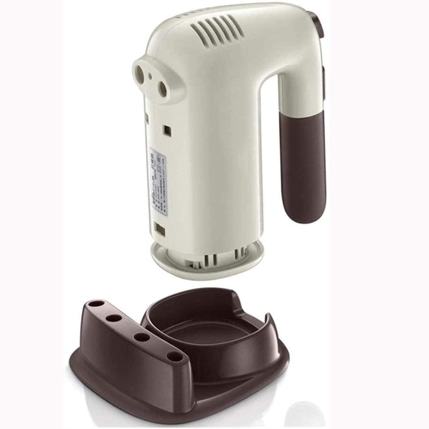 Mezclador de manos eléctrico, 5 velocidades 200w Potente mezclador de mano eléctrico con turbo, base de almacenamiento, 4 accesorios de acero inoxidable, mezcladores de mano pequeña mano de mano