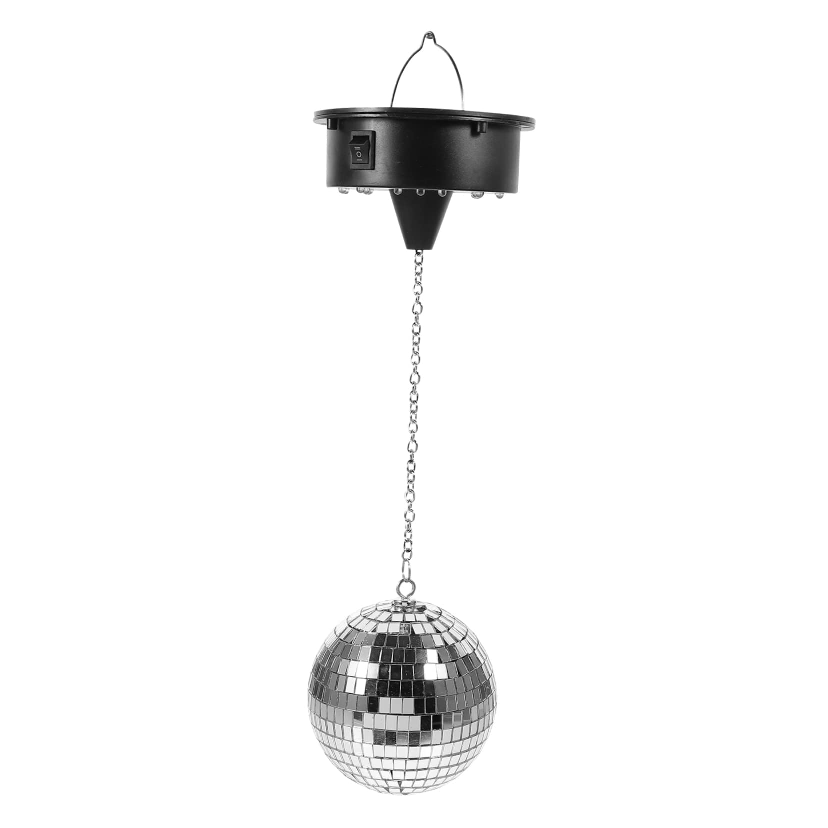 KALLORY 12cm Disco Mirror Ball Rotating Motor Led Spotlight for Parties Events