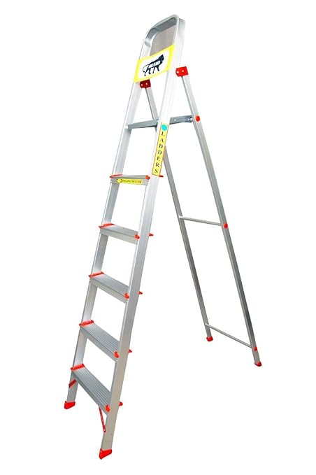ladders Ladder for Home, Ladder, Ladder 5 Step for Home Aluminium Foldable, Stairs for Home, Step Ladder, Aluminium Ladder, Foldable Ladder, Stairs for Home use, Aluminum Ladder, 5+1 Step (White)