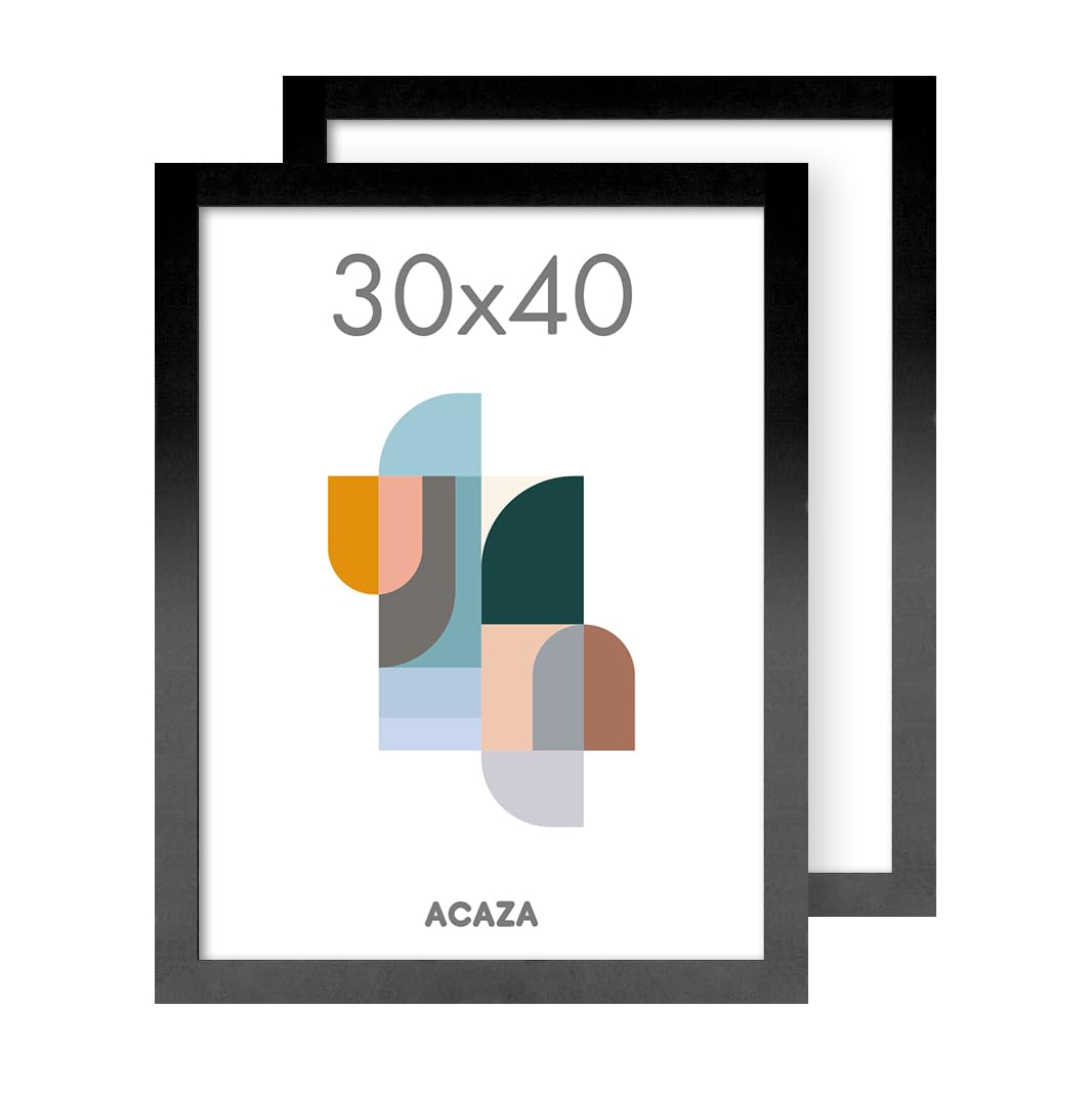 ACAZA 5-er Set Bilderrahmen 15x20 cm - Schwarz Holz - Fotorahmen für mehrere Fotos - Inkl. Acrylglas Schutz