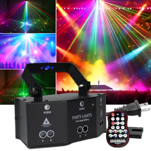 9 Eyes DJ Disco Light, RGB Party Stage Lights by Remote and DMX512 Control, Sound Activated LED...