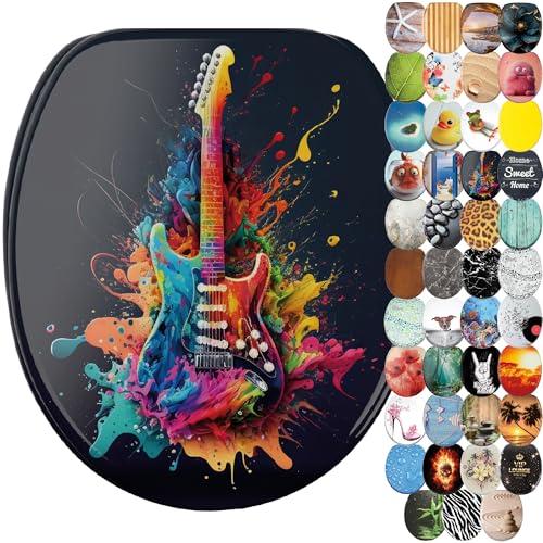 Sanilo Toilettendeckel mit Absenkautomatik, hochwertiger WC Sitz, einfache Montage, stabile Scharniere (Guitar) Sanilo Toilettendeckel mit Absenkautomatik, hochwertiger WC Sitz, einfache Montage, stabile Scharniere (Guitar)