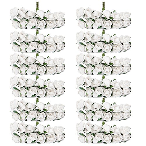 Ramos decorativos de capullos de rosas de papel, de 1,5 cm, 140...