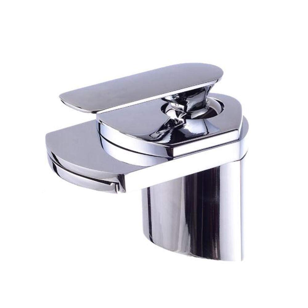 Robinet de salle de bain à trou unique mitigeur lavabo cascade en laiton