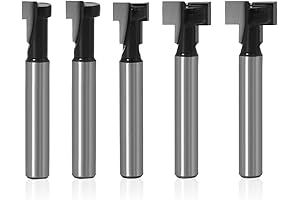 5 Piece Multi-Diameter T-Slot Cutter Router Bit Set