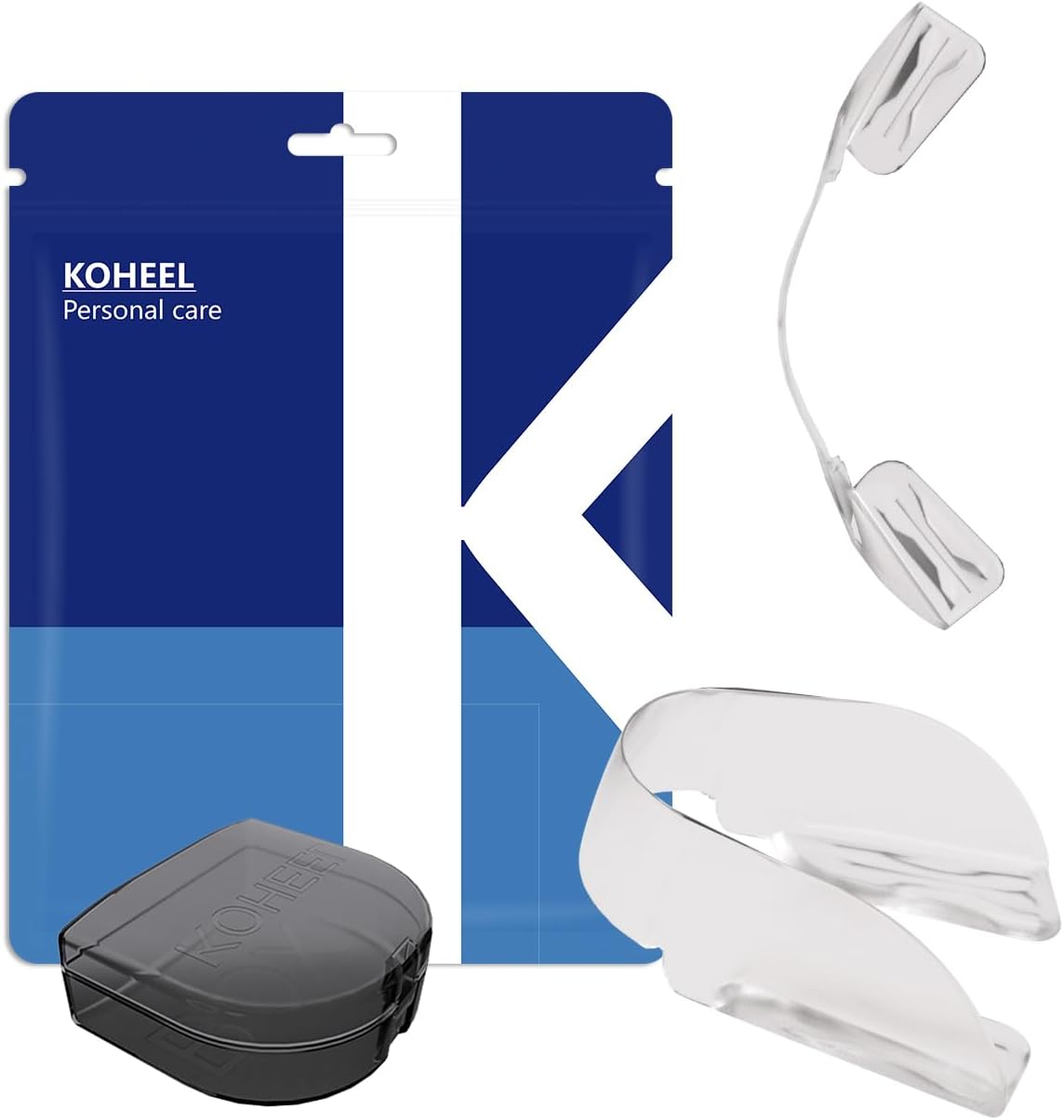 KOHEEL AIR Ultra Thin Mouth Guard for Teeth Grinding and Clenching, Comfort-Fit Night Guard, Stop Bruxism Dental Guard (Small, Count, 10)