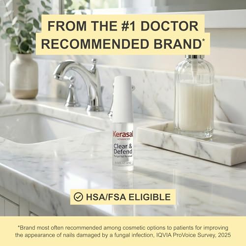Image of Kerasal Advanced Clear & Defend Nail Renewal, Polish-Compatible Nail Repair with Urea and Spirulina, 0.13 Fl Oz