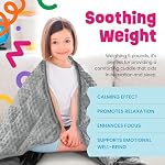 5lb Couverture pondérée de l'enfant - Couverture pondérée pour enfants 5 Livre (36" x 48") - C'est mignon Texture sensorielle Blanket - 5 lbs Couverture de poids pour les enfants Âges 4 à 7 - Machine lavable, facile à voyager (Grey)