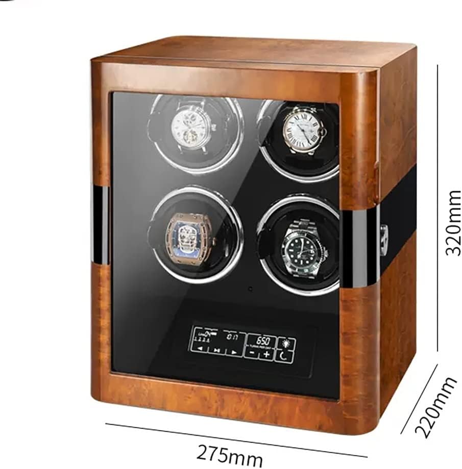 Watch Winder for Automatic Watches, with Super Quiet Japanese Motor Watches Case for Men's and Women's Watches Display Box (Brown 4+0)