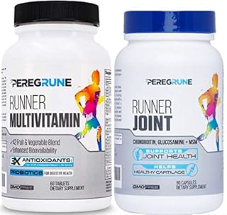 Runner Vitamin & Joint Support Supplement - Multivitamin for Running - Antioxidants for Health, Recovery - B Complex for Endurance, Energy - Probiotics - Glucosamine Chondroitin, MSM – GMP Certified