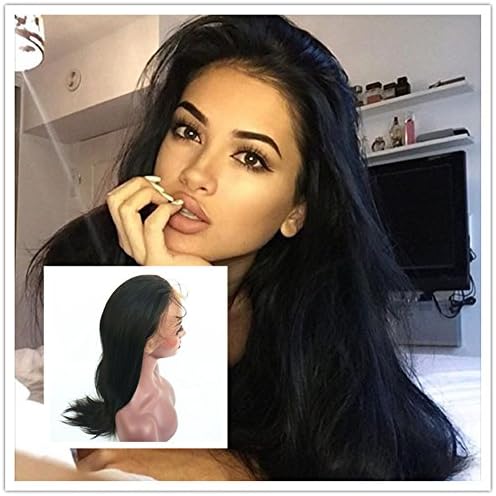 Dovie Hair 360 Glueless Lace Frontal Wig Natural Straight Brazilian Human Virgin Hair 150% Density Pre Plucked Hairline With Baby Hair Bleached Knots Natural Color (10'' 150% density, Natural Color)