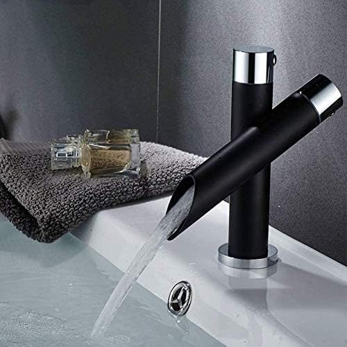 Robinet cascade de salle de bain noir anti-éclaboussures pour remplacer un mitigeur fuyard