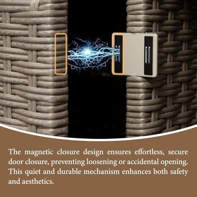 Outdoor Bar Cart with Storage Cabinet, Patio Bar Table, All-Weather for Patio, Kitchen, or Outdoor Entertainment, Wood Grain Finish-ahVxSg4Y