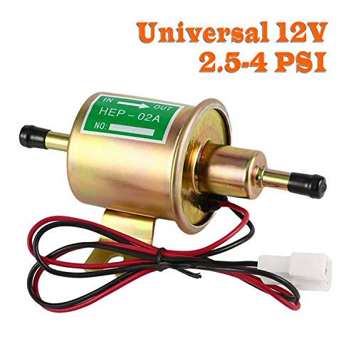 Electric Fuel Pump 12v Universal - Low Pressure 12 Volt Inline Fuel Pump for Lawn Mower Carburetor Gas Diesel Engine 2.5-4 Psi