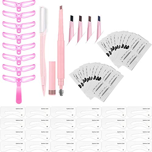Preisvergleich Produktbild ANDERK Augenbrauen Schablone Set 8 Stile Augenbrauenlineal, Gestaltung Schablonen Berufsmakeup Augenbraue Zeichnung Karte, Eyebrows Grooming Stencil Kit DIY Makeup Werkzeuge ür Mädchen und Frau