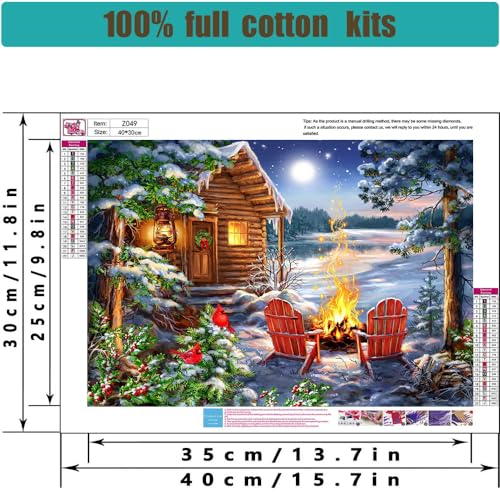 Image of 4 Pack Stamped Cross Stitch Kits - Four Seasonal Landscape Counted Cross Stitch Kits for Beginners Adults,11 CT Patterns Dimensions Embroidery Kits Arts Craft Kits 16 x 12inch