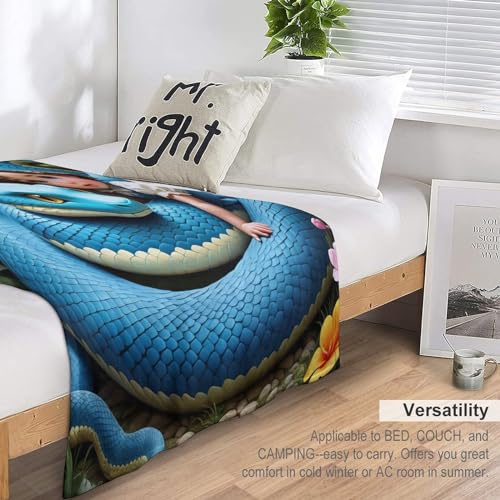 Manta de franela de serpiente 150x200 cm para sofá y cama 7