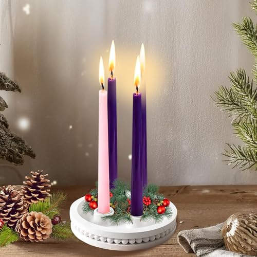 7inch Wooden Candle Holder Advent Wreath 4 Candle Holder
