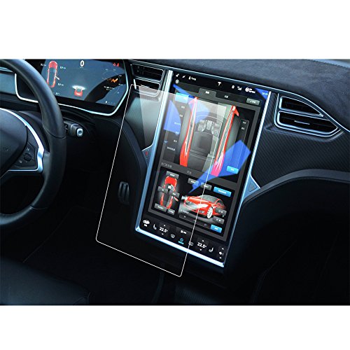 2PCS LFOTPP Fit for 2016-2019 2020 Tesla Model X / 2013-2020 Model S 17-Inch Car Navigation Screen Protector, Center Touch Infotainment Media Tempered Glass Touch Screen Protector for 60 60D 70 70D P85D 90D 100 P100D