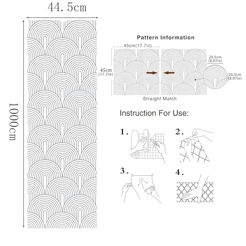 Papier peint géométrique autocollant pour masquer les défauts - 7