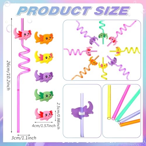Pitillos Axolotl Reutilizables 30 pzas con Cepillos miniatura 3