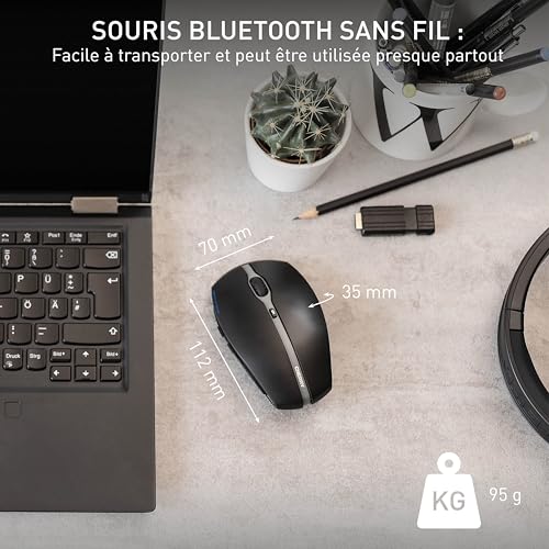 Souris sans fil Bluetooth CHERRY GENTIX BT noire multi-appareils