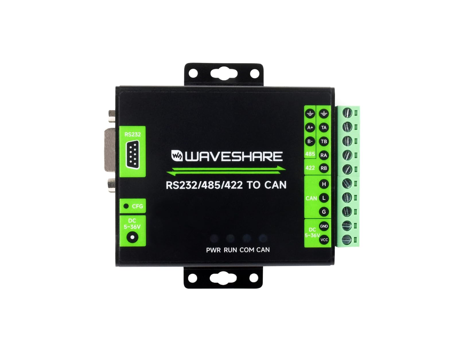 Waveshare RS232/485/422 to Can Industrial Isolated Converter, Supports Modbus RTU Conversion, Multiple Protection Circuits