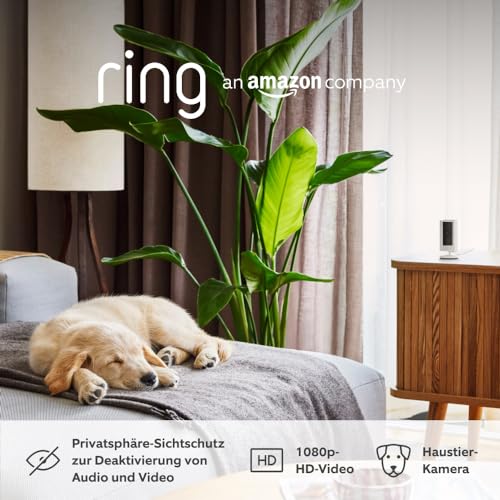 Ring Innenkamera (Indoor Camera 2. Gen.) | Überwachungskamera für den Innenbereich | 1080p-HD-Video, Privatsphäre-Sichtschutz, WLAN, ideal für Haustiere | Sicherheitskamera zur Selbstinstallation