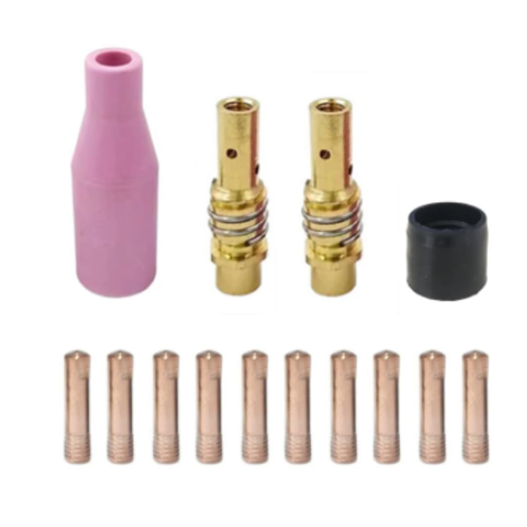 14BPCS 15AK Welding Torch Consumables MIG MAG 0.8mm Gas Ceramic Nozzle Tip Holder Insulating Sleeve Contact Tips QIANGHAN