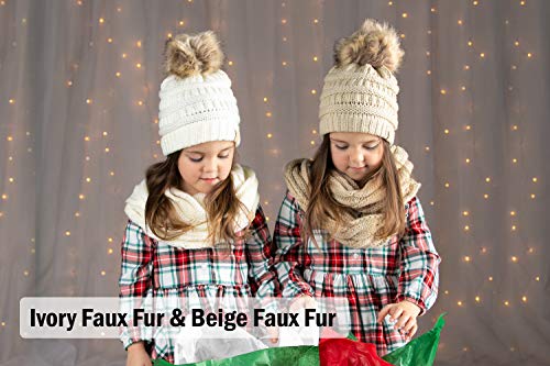 Funky Junque Kids Cozy Winter Bundle - Matching Infinity Scarf, Beanie Hat & Stylish Headwrap Set2