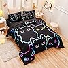 Tasselily Cute Cat Twin Comforter Set for Boys Girls, Soft Warm Lightweight 6 Piece Bed in A Bag Teen Kids Bedding Sets with Sheets #2