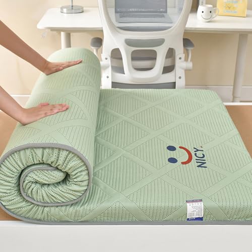YOUGANG Materasso pieghevole in schiuma ad alta densità, verde, 5 cm di spessore, letto singolo/matrimoniale/queen/king size, rigidità media, sollievo dalla pressione, migliora il sonno