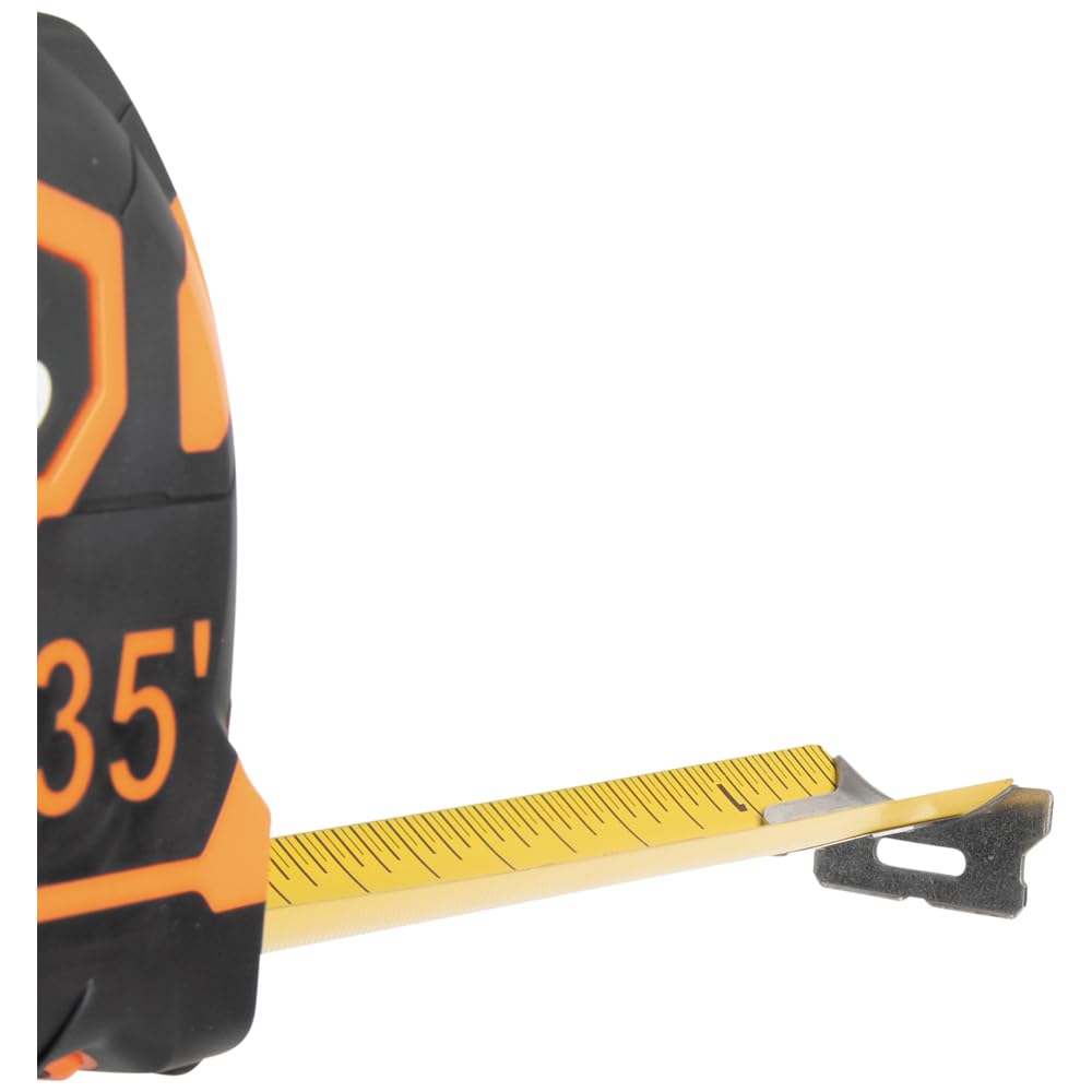 Klein Tools Mètre à ruban 9135, ruban à mesurer robuste avec lame renforcée en nylon à crochet unique de 10,9 m, avec clip de ceinture en métal