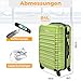 KESSER® Reisekoffer 84L Mittlerer Hartschalen Koffer Inkl. Kofferwaage + Gepäckanhänger | Trolley Gepäck Rollkoffer Zahlenschloss 4 Rollen ABS-Hartschale Teleskopgriff, 66x45x28cm, Hellgrün