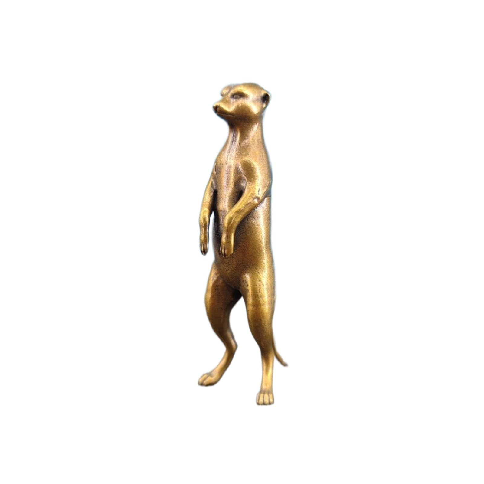 NGDFGR Brass Meerkat Miniature Statue,Metal Black Animals Meerkat Sculpture Desktop Ornament Home Bonsai Micro Landscape Decor Accessories
