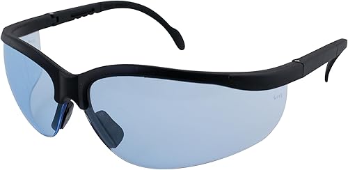 Global Vision Gafas de sol de seguridad Blue Moon Marco Negro Lentes azules ANSI Z87.1