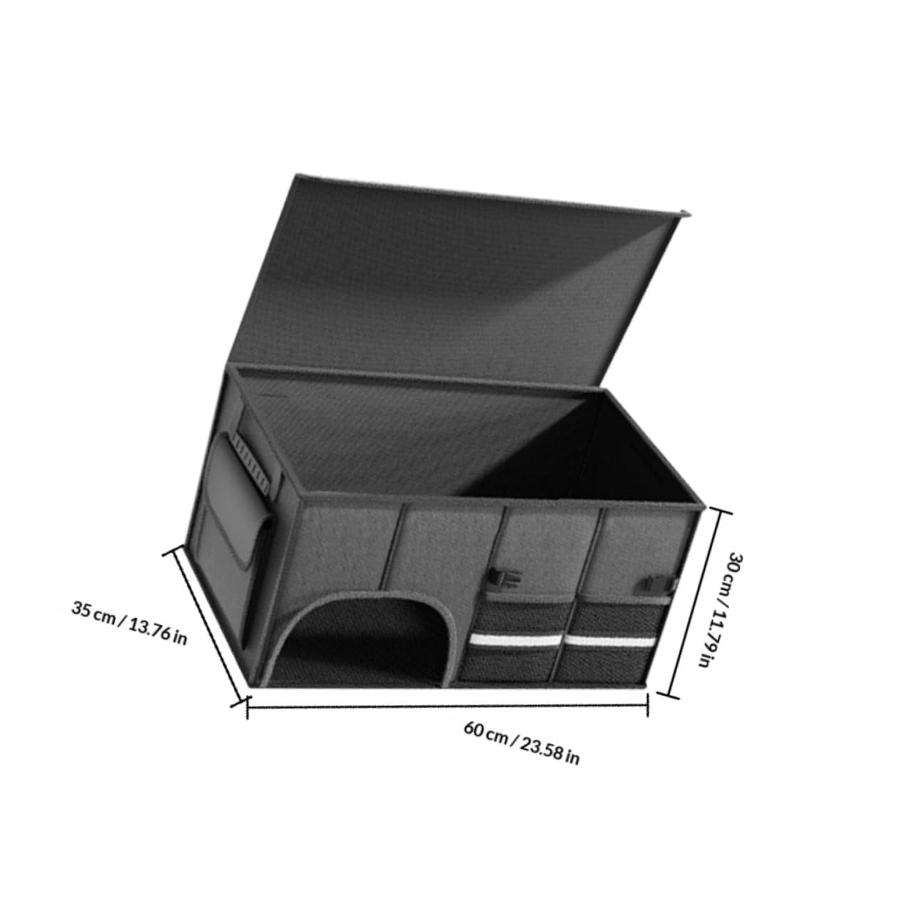 PACKOVE Organizador y Gran Capacidad de Maletero Plegable Maletero para Coche de Tela Oxford Color Negro con Tapa y Almacenamiento para Camping
