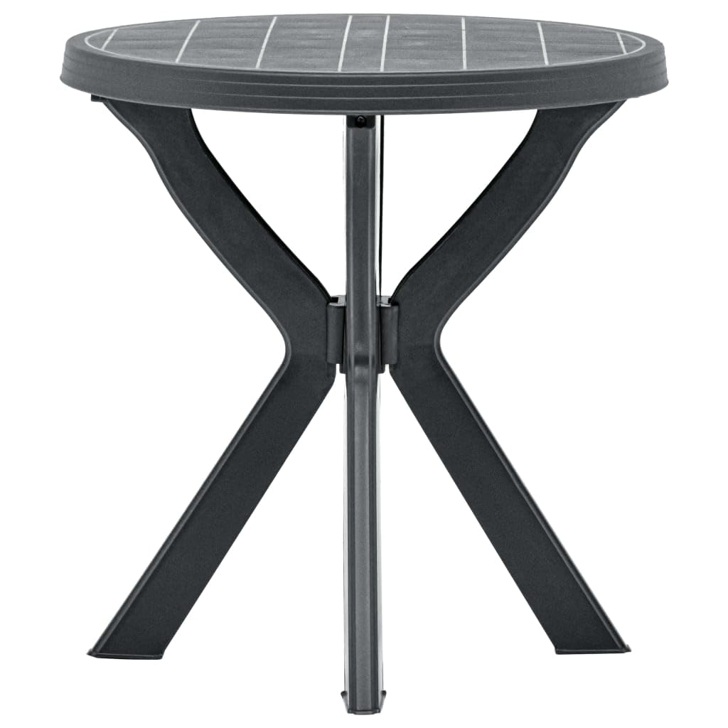 vidaXL Bistro Table Dining Table Outdoor Garden Desk Bistro Pub Bar Patio Balcony Terrace Table Kitchen Furniture Anthracite Ø70 cm Plastic