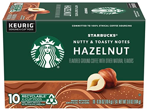 Image of Starbucks Flavored Coffee K-Cup Pods, Hazelnut Flavored Coffee, Made without Artificial Flavors, Keurig Genuine K-Cup Pods, 10 CT K-Cups /Box (Pack of 2 Boxes)